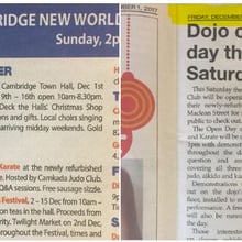 Local Papers showing the open day after the refurb of the Dojo in 2017